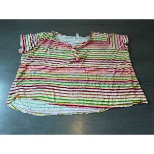 colorful striped TO THOMAS & OLIVIA  shirt plus size 1X
